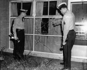 A rock shattered the picture window of the Myers house on the evening of August 13, after Bill and Daisy had finished moving in for the day. Violence continued for the next eight days. Courtesy of the Special Collections Research Center, Temple University Libraries, Philadelphia, PA