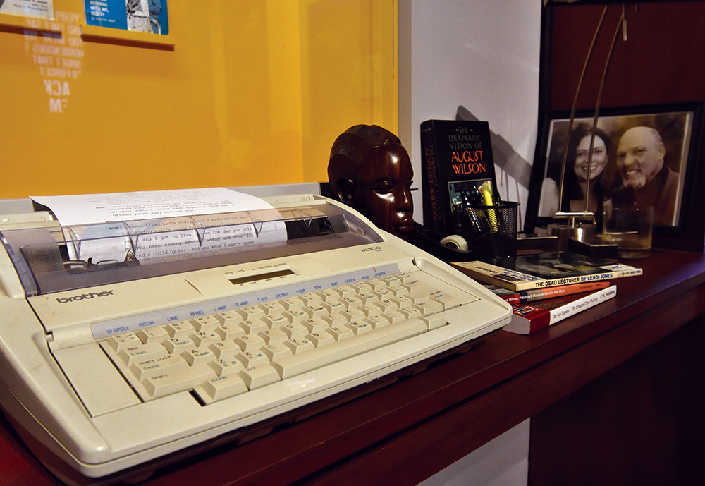“The Office,” the second act of the Wilson exhibit at AWAACC, presents a replica of Wilson’s workspace that includes objects and documents from the Wilson estate and the August Wilson Archive. Exhibit, August Wilson African American Cultural Center / Photo, PHMC