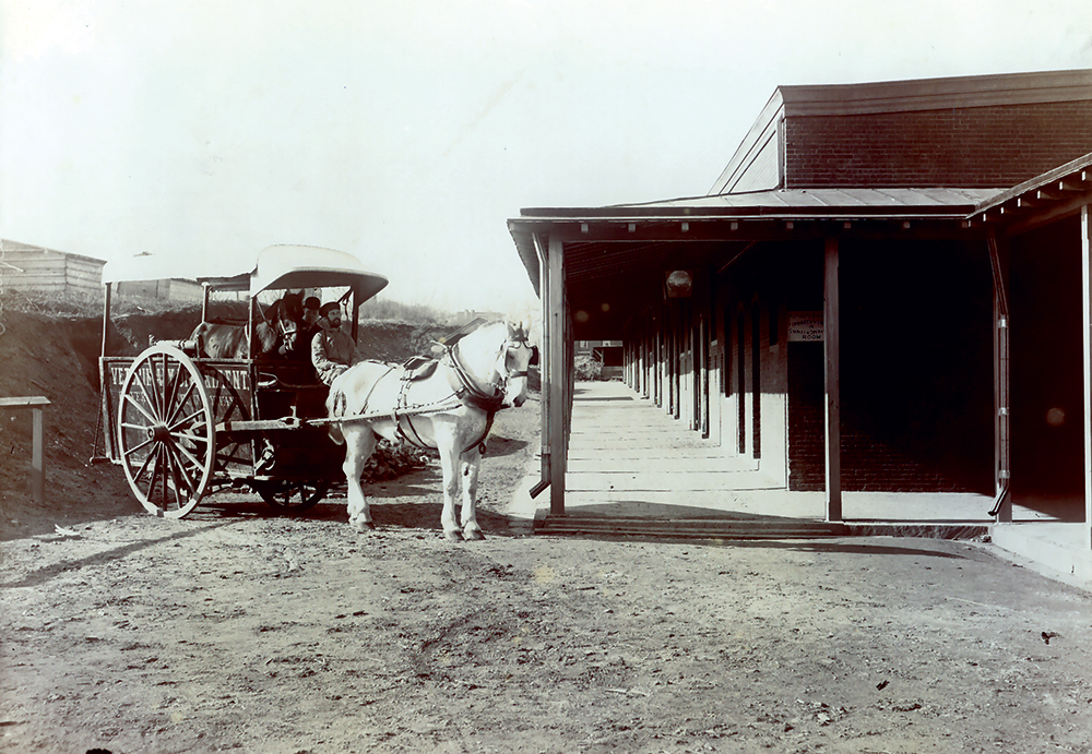 The School of Veterinary Medicine’s ambulance for large animals, circa 1900. University Archives and Records Center, University of Pennsylvania