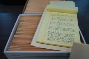 The August Wilson Archive includes more than 600 tablets and notebooks containing drafts of Wilson’s plays, work notes, poetry, artwork and other writings. Courtesy of August Wilson Archive, University of Pittsburgh Library System / Photo, Justin Pastrick