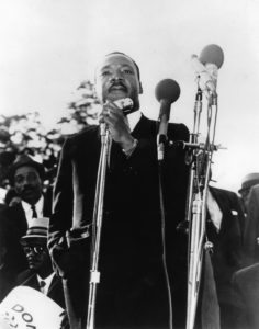 Martin Luther King Jr. addressed protestors at Girard College on August 3, 1965, near the height of the demonstrations. Courtesy of the Special Collections Research Center, Temple University Libraries, Philadelphia, PA