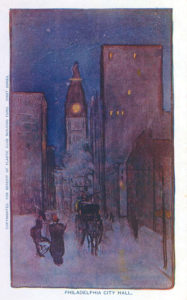 Postcard-sized prints, such as this one of Philadelphia City Hall from a 1903 original by Paula Himmelsbach, were sold as part of the Plastic Club’s campaign to raise funds for a new building. Courtesy of the Plastic Club