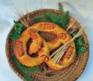 Pretzels were once a traditional favorite as tokens of appreciation at New Year’s celebrations. Bakers produced them with intricate adornment for showroom displays and centerpieces for New Year’s table spreads. Photo by William Woys Weaver