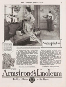 A linoleum ad from The Saturday Evening Post, September 1, 1917. LancasterHistory, Armstrong Archive