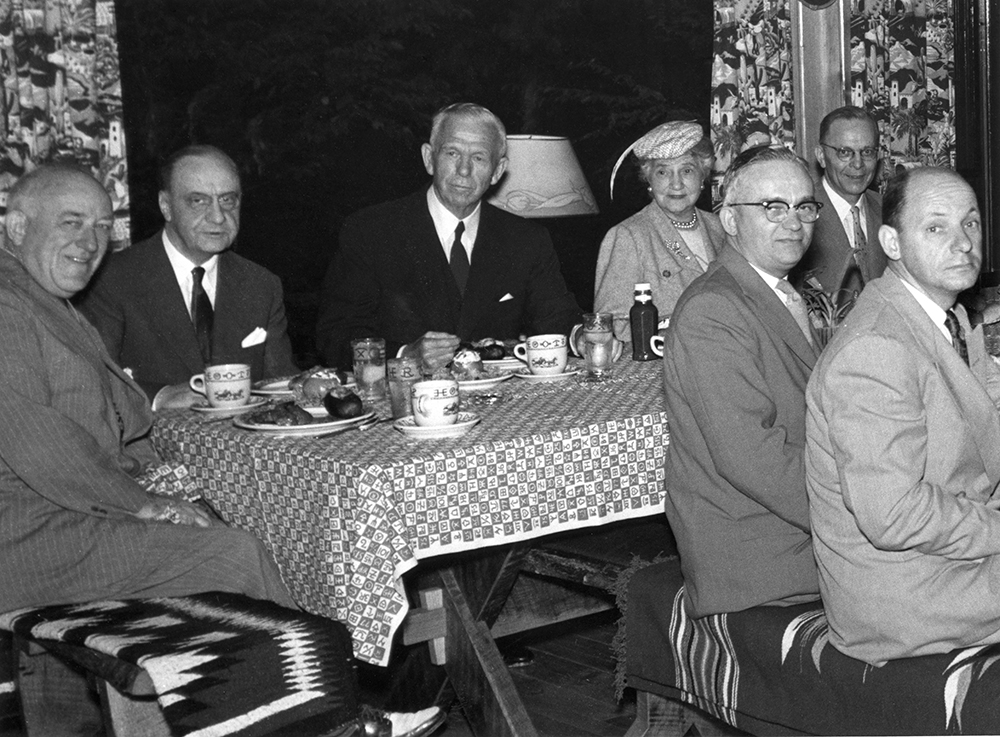 Marshall maintained ties to Uniontown throughout his life. In this photo, he attends a luncheon in his honor in his hometown on September 21, 1953. His wife, Katherine, is at his right. Courtesy of the George C. Marshall Foundation, Lexington, Virginia