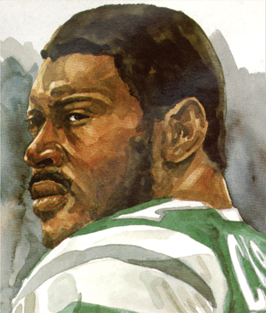Harold Carmichael by sports artist Dick Perez. Courtesy of Dick Perez