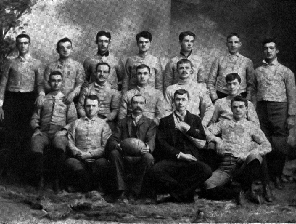 There are no known pictures of Mansfield’s 1892 football team, but this photo of the 1891 team includes many of the players who were present at the night game. Mansfield University Archives