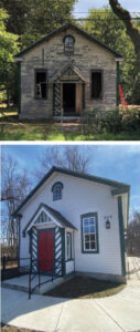 Spring Valley AME Church, prior to restoration and after exterior work was completed, February 2023. Concord Township