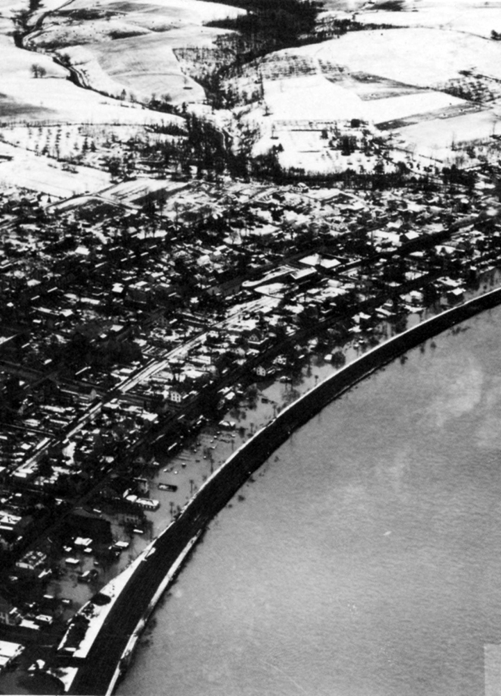 Kuhnert photographed significant events of his era, such as the 1936 flood. This is a view of Duncannon, Perry County, during the flood. Pennsylvania State Archives, MG-281