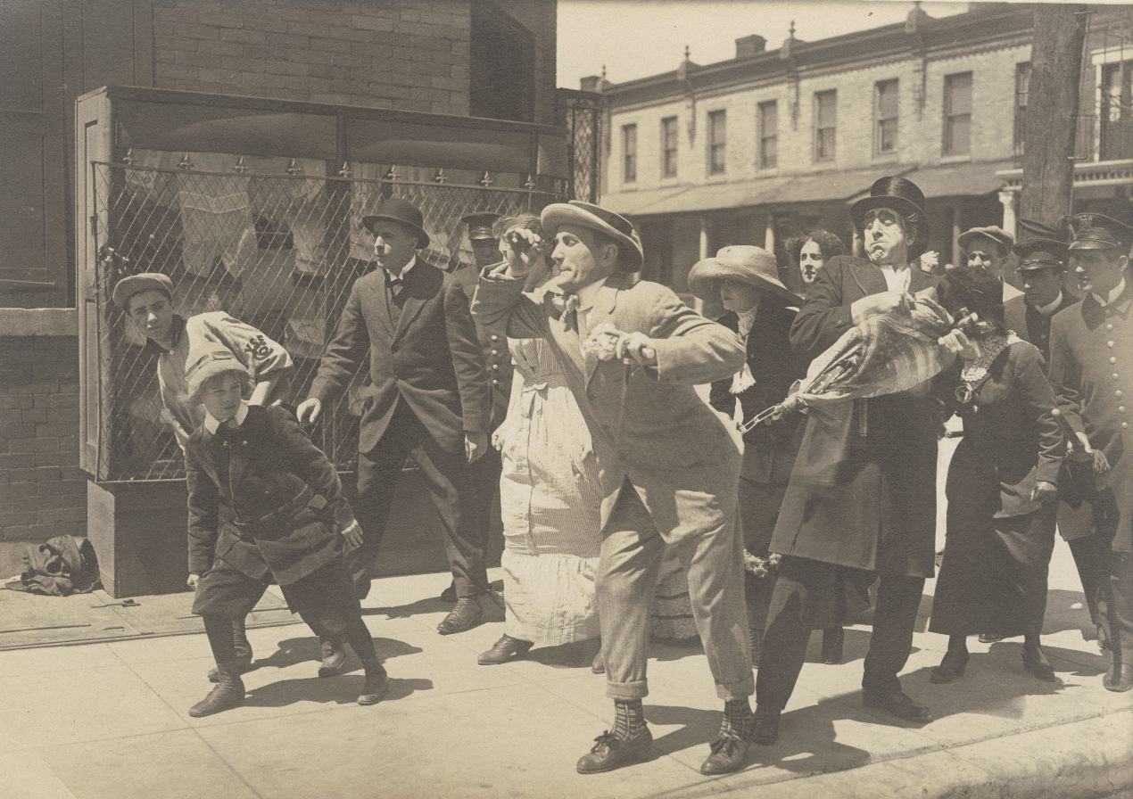 One of the rare surviving photographic records of the Lubin empire is a still from a motion picture entitled Pinned, which was actually filmed on the street outside Philadelphia's Lubinville. Free Library of Philadelphia