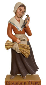 Mountain Mary, carved and painted lindenwood, 2022. Pennsylvania German Cultural Heritage Center, Kutztown University