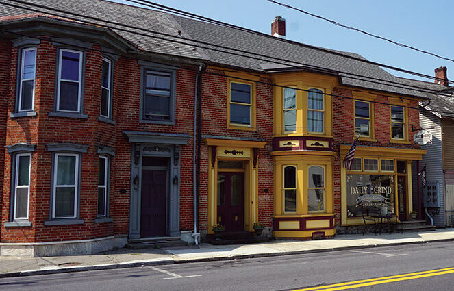 Federal and Revival styles are found along East Main Street. These circa 1850 brick residential/commercial buildings include Italianate elements with an early storefront. Pennsylvania State Historic Preservation Office