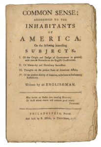 The title page of the first 1776 printing of Common Sense, published by Robert Bell in Philadelphia, attributes the work to “an Englishman.” The New York Public Library