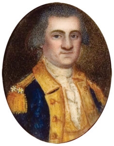 Lutheran minister Peter Muhlenberg in a circa 1780 portrait miniature. Collection of a descendant