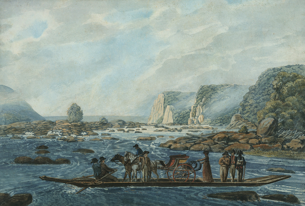 John Wright began transporting people and merchandise across the Susquehanna River in 1730. This painting, A Ferry Scene on the Susquehanna at Wright’s Ferry, near Havre de Grace, was created in watercolor, gouache and black chalk on white wove paper around 1813 by Pavel Petrovich Svinin (1787–1839). Metropolitan Museum of Art (Rogers Fund, 1942)