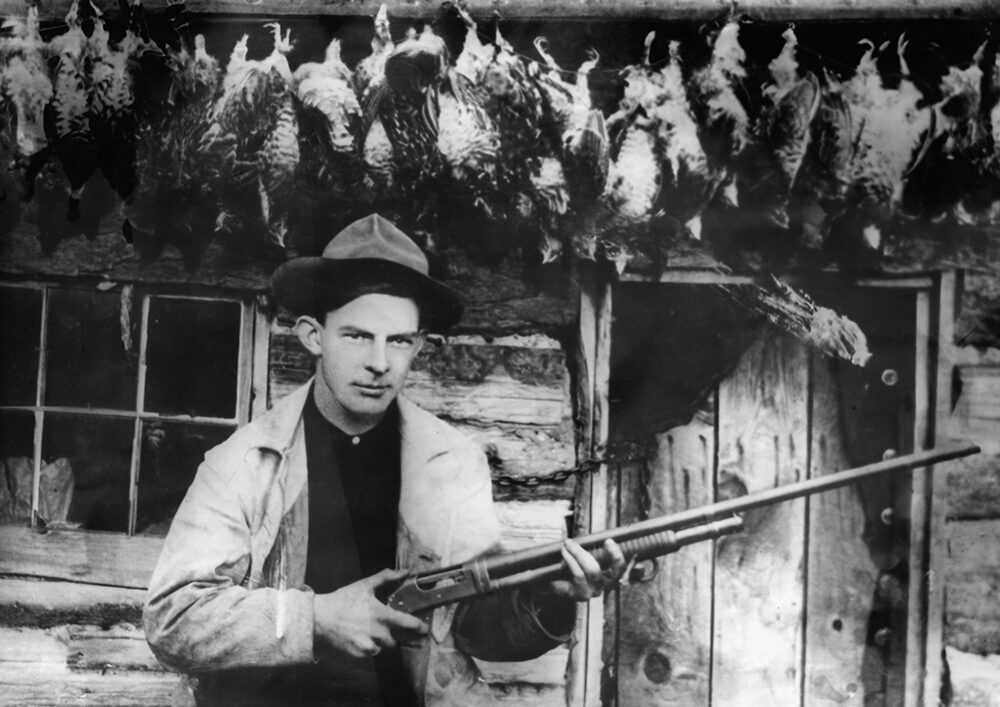 Market hunters, like this ruffed grouse profiteer, specialized in underhanded ways to exploit natural resources for sale to markets, restaurants and butcher shops. Such unchecked and uncompromising commercialization sent the passenger pigeon into extinction. Pennsylvania Game Commission