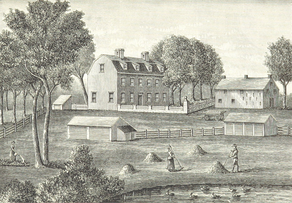 Dr. Thomas Graeme purchased this estate in 1739 as a summer home. The house was originally constructed in 1722 by provincial governor Sir William Keith and named Fountain Low. Graeme began extensive renovations in 1755, including the installation of Georgian-style paneling, a formal garden, and a 300-acre deer park. Wikimedia Commons / Mechanical Curator Collection, British Library