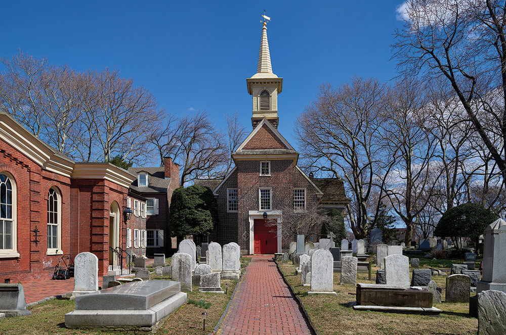 Built between 1698 and 1700, Gloria Dei in Philadelphia is the oldest church in Pennsylvania. Elizabeth Graeme secretly wed Henry Hugh Fergusson in the churchyard on April 21, 1772. After the ceremony, Elizabeth allegedly tripped on a grave—a poor omen for the future. Carol M. Highsmith Archive, Library of Congress Prints and Photographs Division