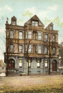 Keystone Hall as it appeared after Gov. James A. Beaver’s 1887 renovation. The date stone and shield stone are visible in the center of the building at street level. Pennsylvania State Archives, MG-213