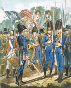 Members of the City Troop and Other Philadelphia Soldiery, circa 1813, by John Lewis Krimmel (1786–1821). Metropolitan Museum of Art